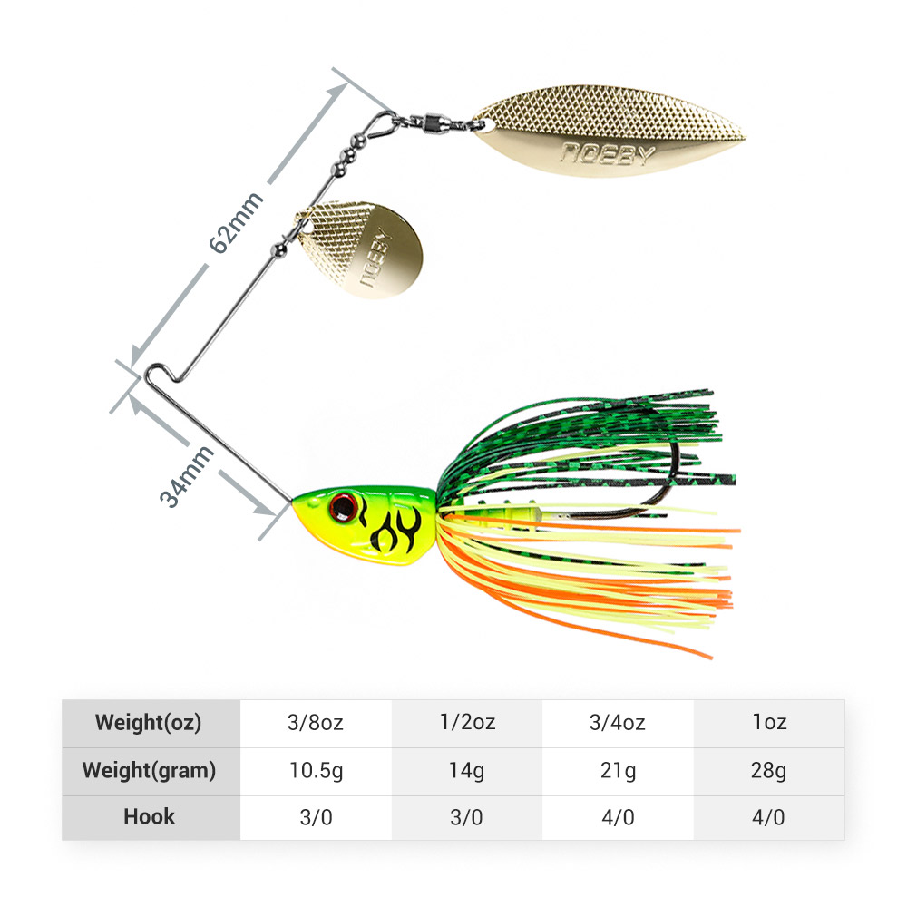 Noeby Spinnerbait 10.5G 14G 21 - đánh giá và giá Fishing Lure Spinnerbait
