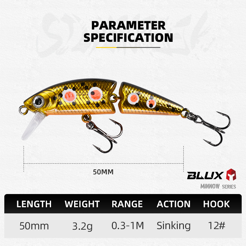 BLUX DR. Minnow Joint 50S Swim - đánh giá và giá Fishing Lure Spinnerbait