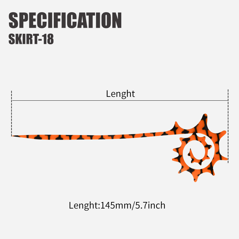 TEASER 5pcs SKIRT-18 145mm Sil - đánh giá và giá Fishing Lure Jig