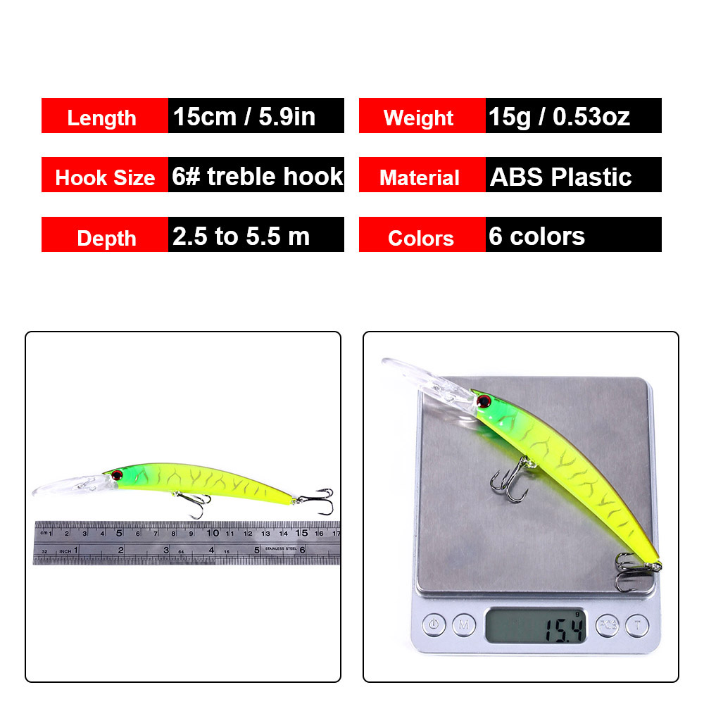 1 Chiếc 15Cm 15G Lặn Sâu Jerkb - đánh giá và giá Fishing Lure Swimbait
