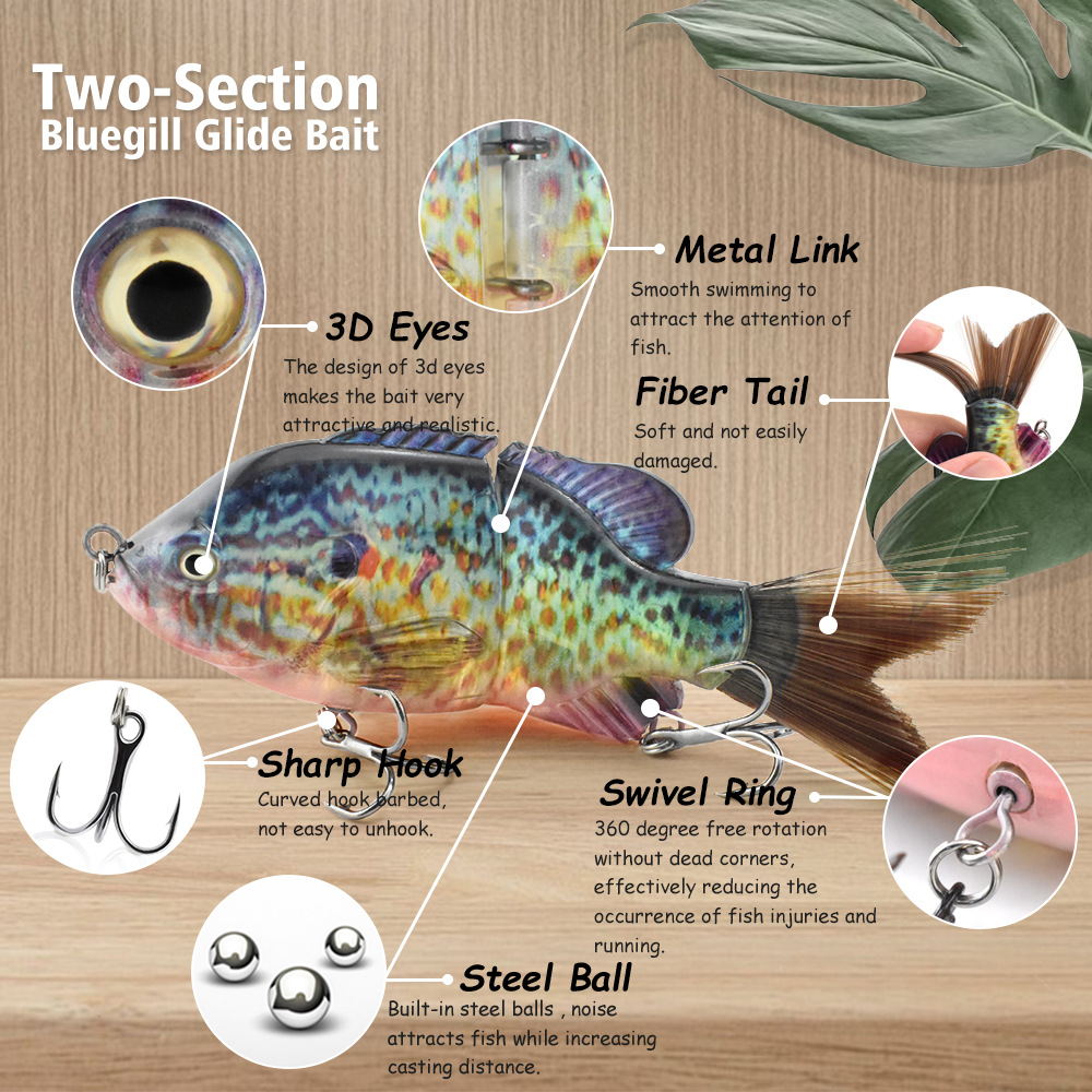 13Cm/33G Bionic Two-Section Ha - đánh giá và giá Fishing Lure Swimbait