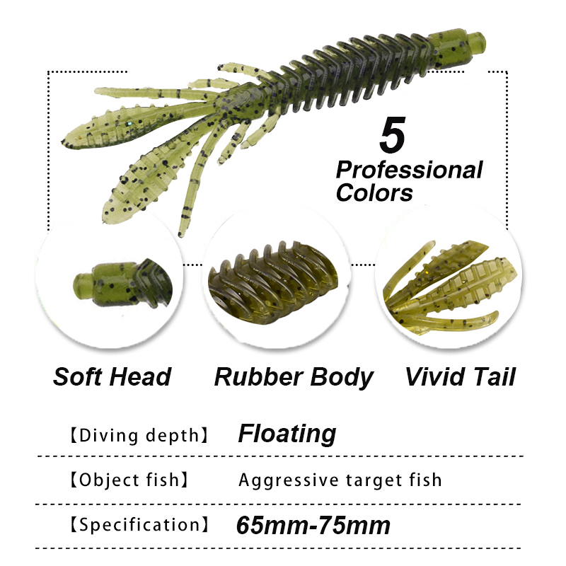 WESTBASS 5 Mềm Ấu Trùng Mồi 1. - đánh giá và giá Fishing Lure Soft Plastic